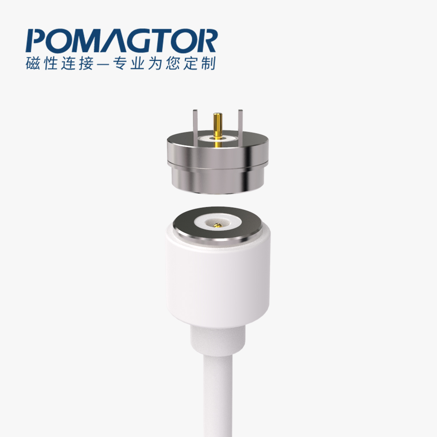 磁吸数据线 圆形磁性系列：2PIN，电镀黄铜Au5u，电压5V，电流3A，工作行程0.8mm:60gfMax，弹力10000次+，工作温度-30°~85° 