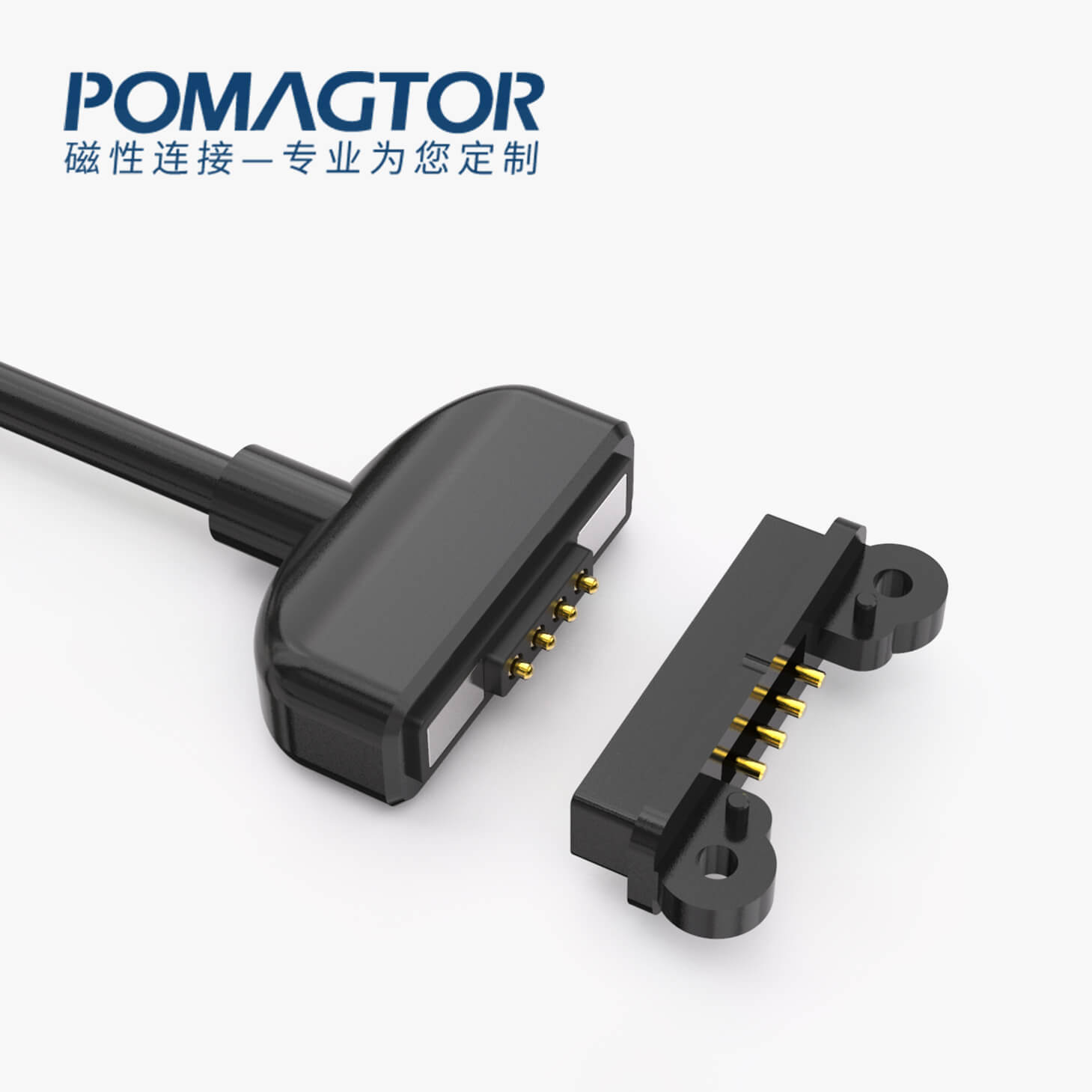 磁吸数据线 TK磁性系列：4PIN，电镀黄铜Au5u，电压5V，电流2A，工作行程0.8mm:40±20gf，弹力寿命10000次+，工作温度-30°~85° 