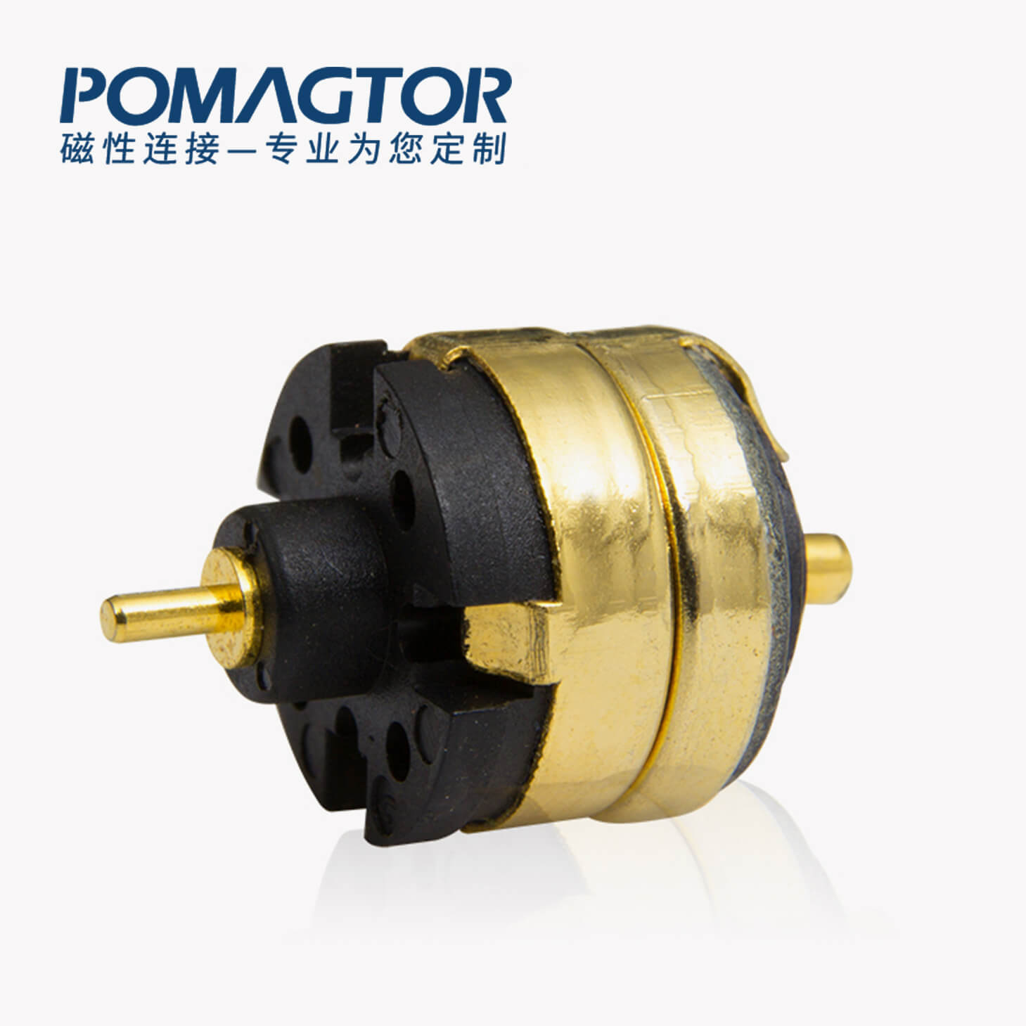 磁吸连接器 圆形磁性系列：2PIN，电镀黄铜Au10u，电压20V，电流3.5A，工作温度-30°~85°