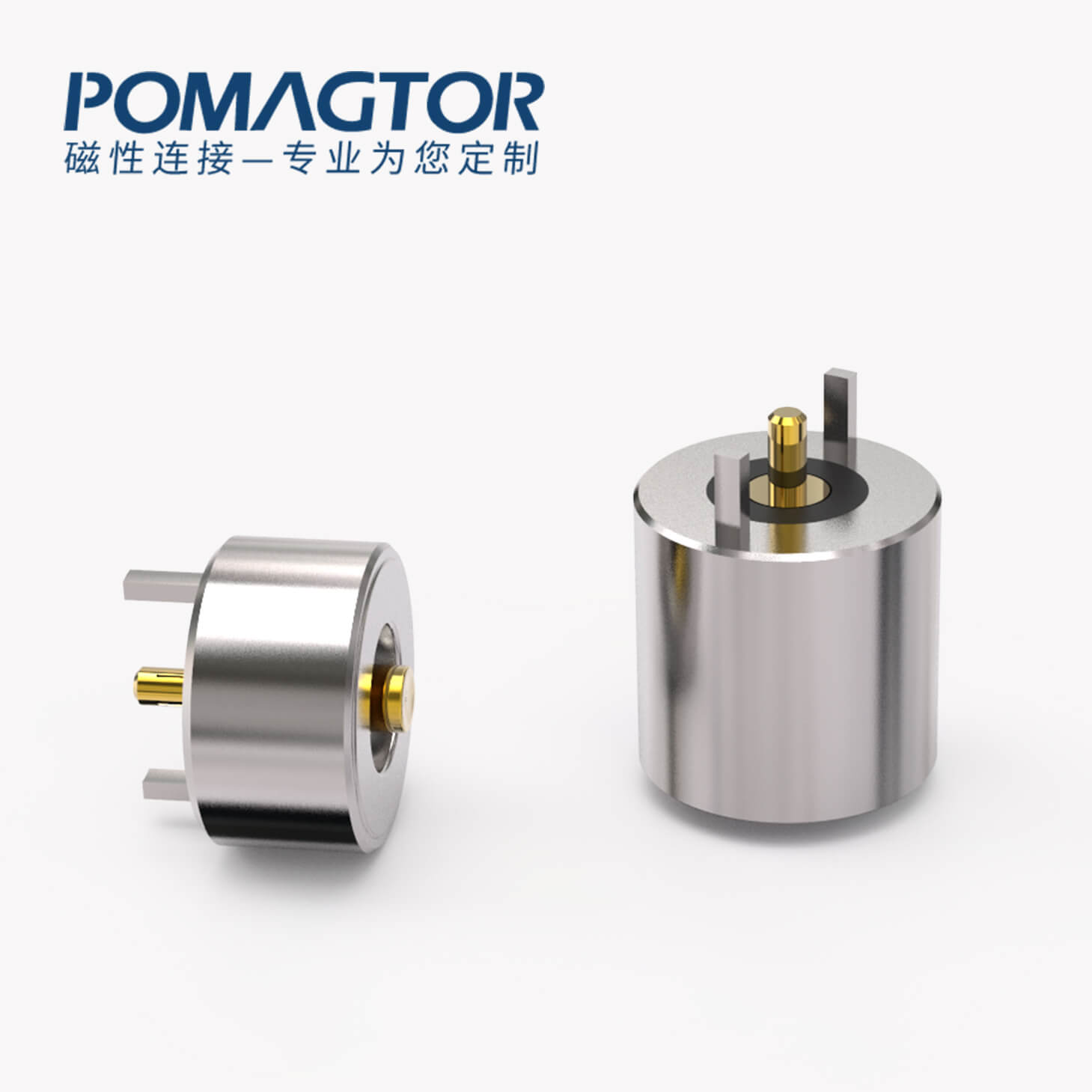磁吸连接器 圆形磁性系列：2PIN，电镀黄铜Au5u，电压5V，电流2A，工作温度-30°~85°