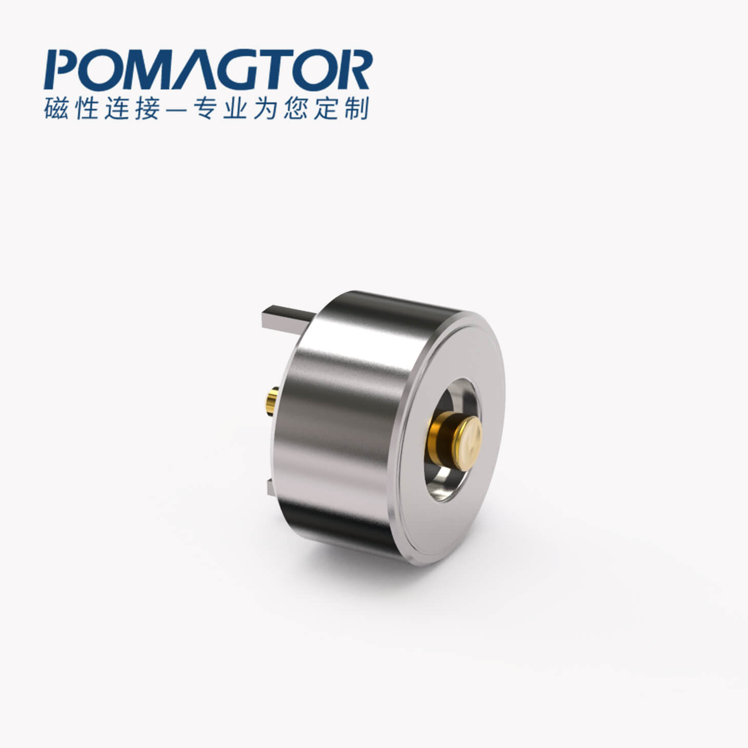 磁吸连接器 圆形磁性系列：2PIN，电镀黄铜Au5u，电压5V，电流2A，工作温度-30°~85°