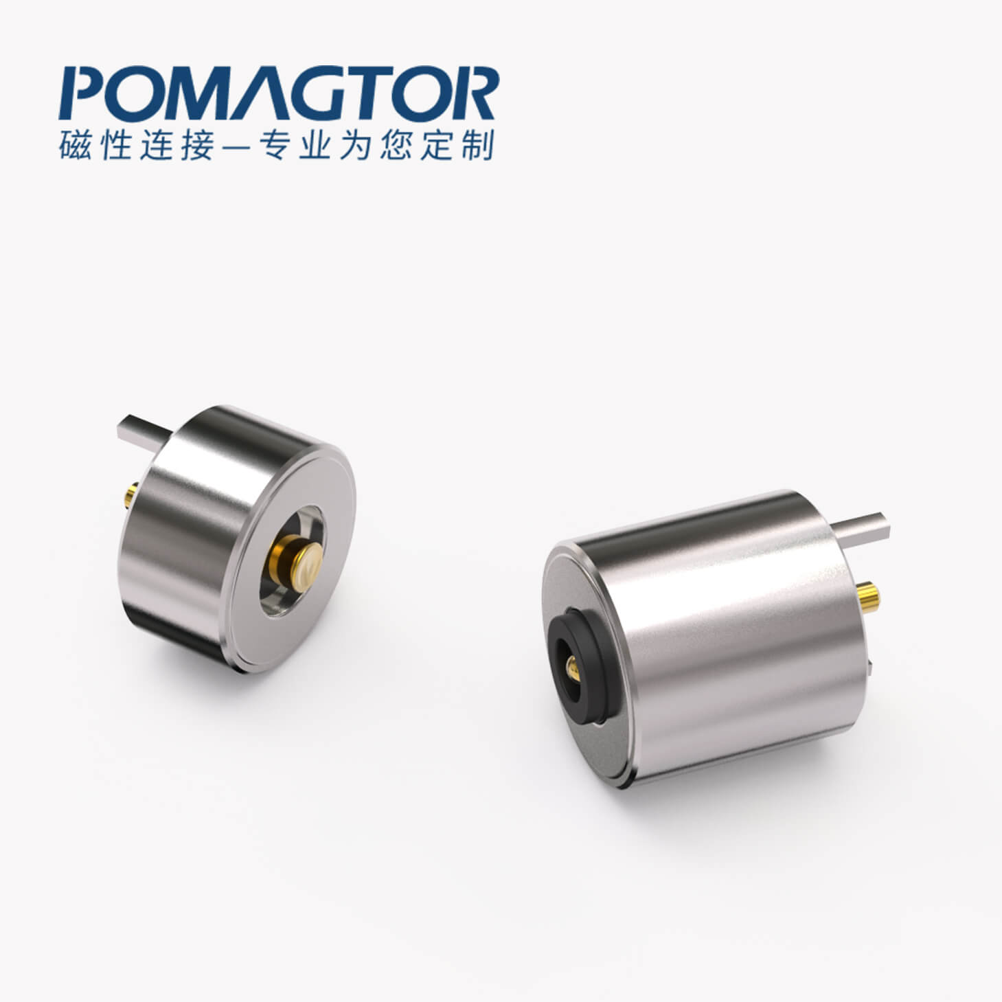 磁吸连接器 圆形磁性系列：2PIN，电镀黄铜Au5u，电压5V，电流2A，工作温度-30°~85°