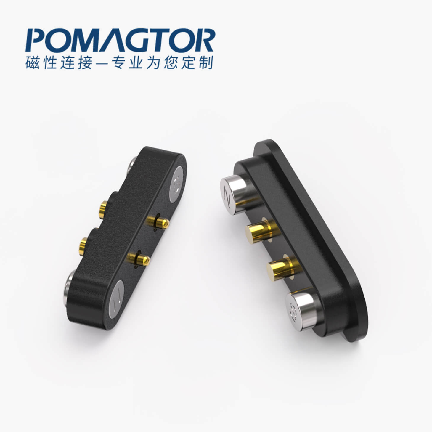 磁吸连接器 HT磁性系列：2PIN，电镀黄铜Au3u，电压5V，电流2A，工作温度-30°~85°