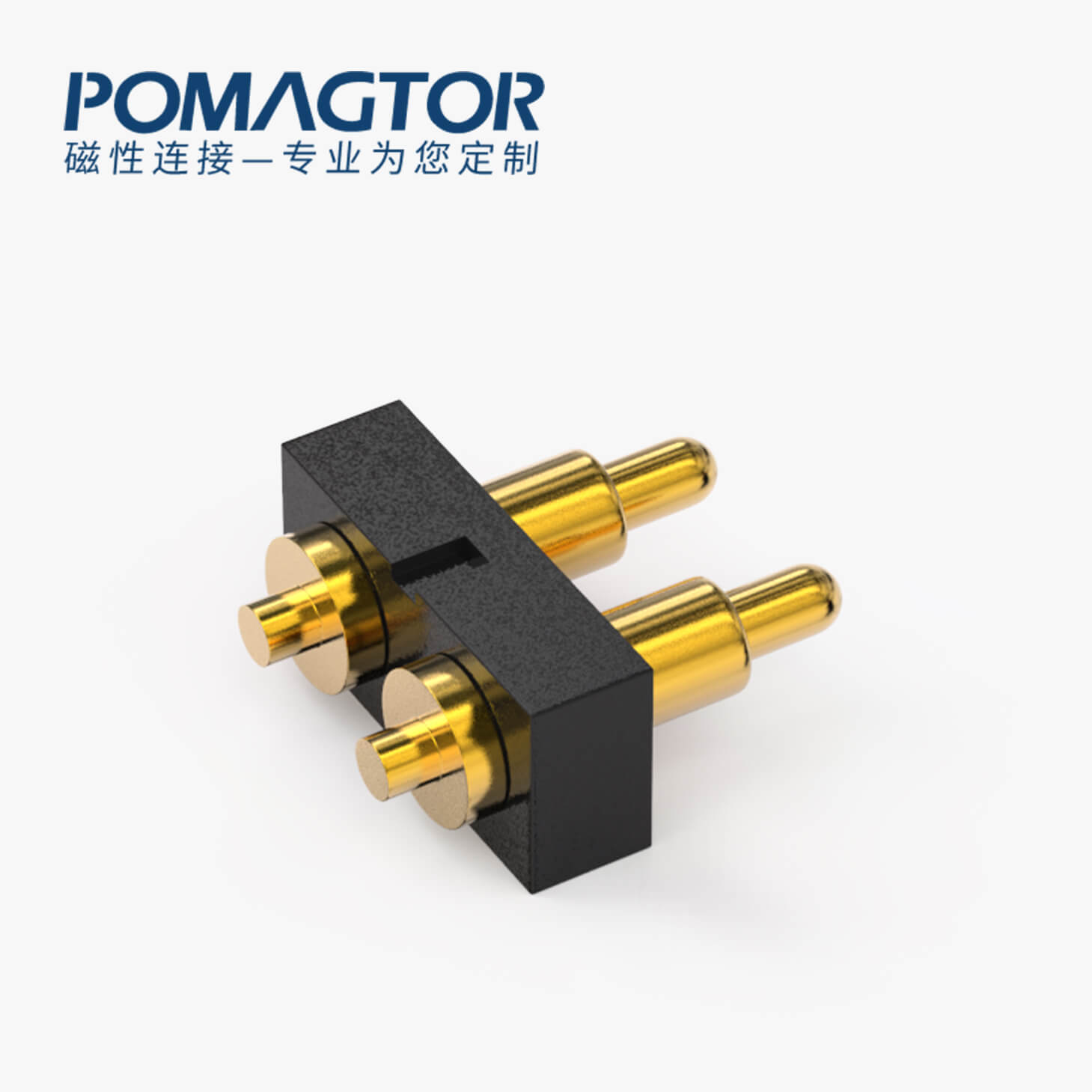 POGO PIN连接器 DIP式：2PIN，电镀黄铜Au4u，电压36V，电流1A，工作行程1.0mm:35±20gf，弹力30000次+，工作温度-30°~85°
