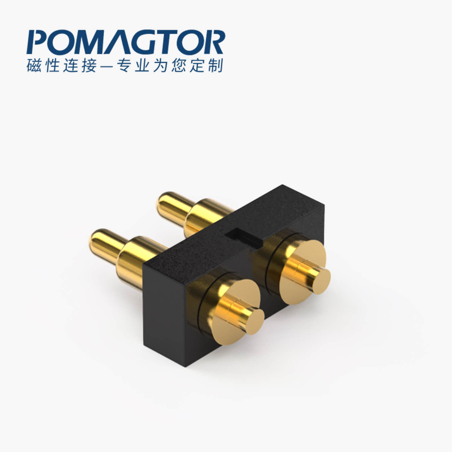 POGO PIN连接器 DIP式：2PIN，电镀黄铜Au4u，电压36V，电流1A，工作行程1.0mm:35±20gf，弹力30000次+，工作温度-30°~85°