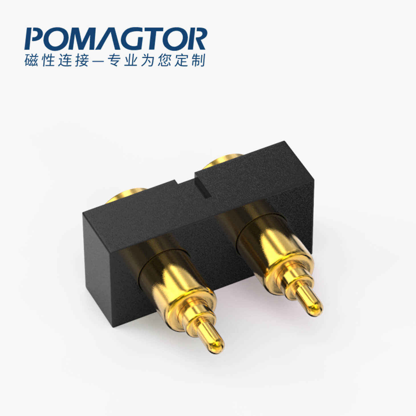 POGO PIN连接器 SMT式：2PIN，电镀黄铜Au3u，电压12V，电流1.2A，工作行程0.8mm:150gfMax，弹力30000次+，工作温度-30°~85°