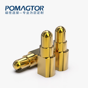 POGO PIN 侧帖式：电镀镀镍50-120u，电压12V，电流1A，工作行程1.5mm:100gfMax，弹力10000次+，工作温度-30°~85°