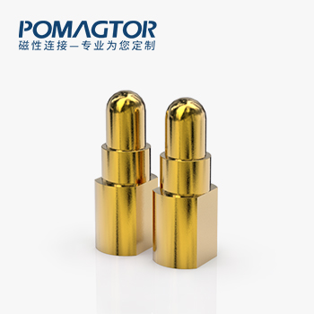 POGO PIN 侧帖式：电镀镀镍50-120u，电压12V，电流1A，工作行程1.5mm:100gfMax，弹力10000次+，工作温度-30°~85°