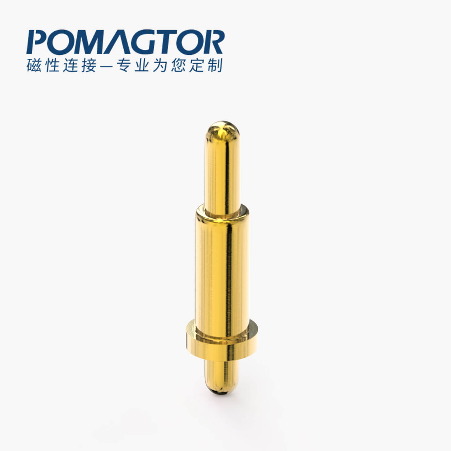 POGO PIN 双头式：电镀黄铜Au1u，电压12V，电流1A，弹力10000次+，工作温度-40°~150°