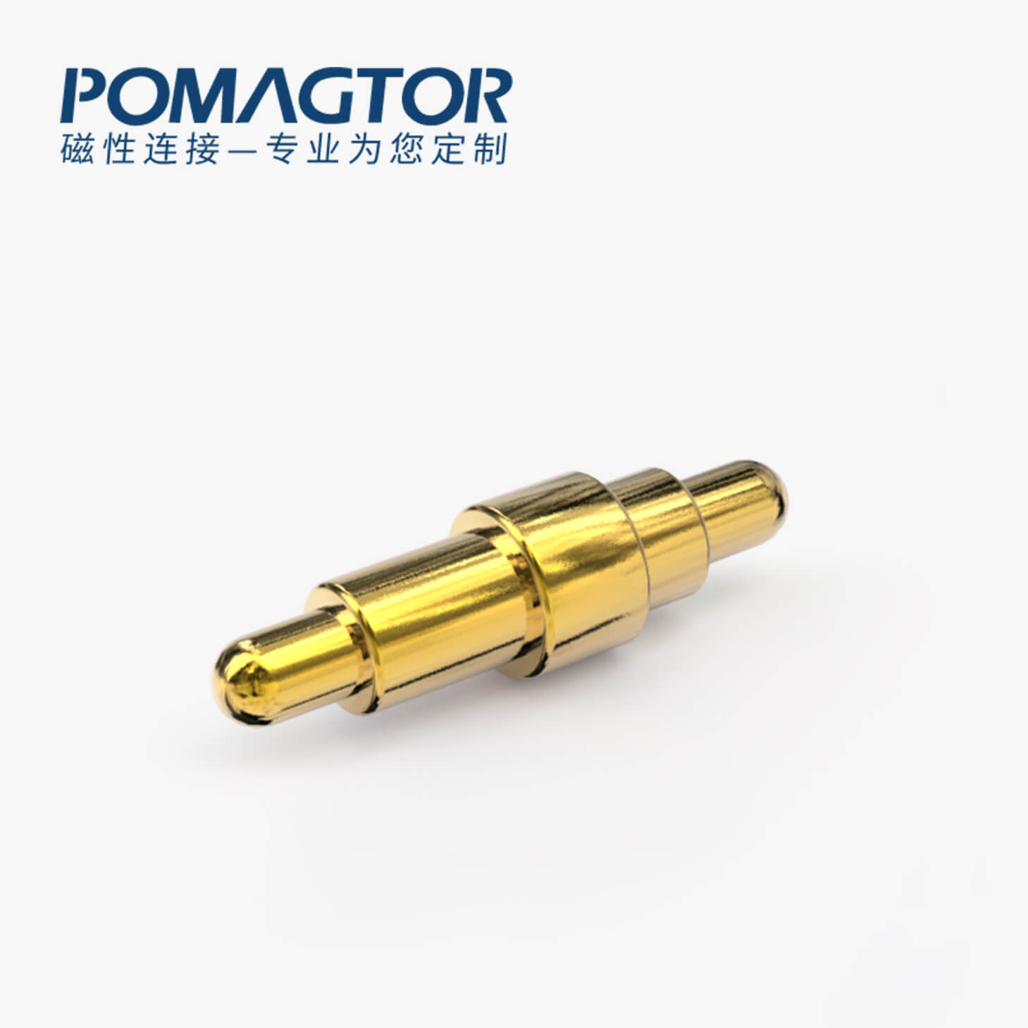 POGO PIN 双头式：电镀黄铜Au1u，电压12V，电流1A，弹力10000次+，工作温度-40°~150°