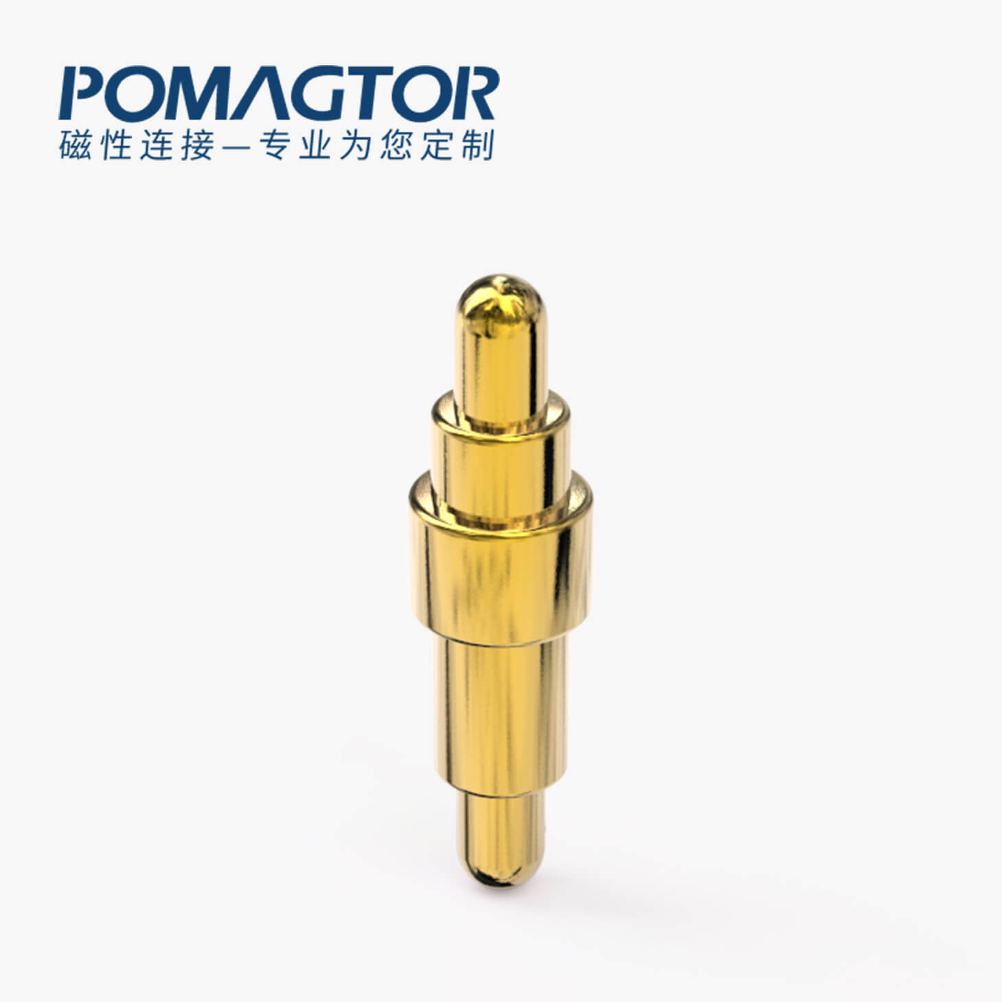 POGO PIN 双头式：电镀黄铜Au1u，电压12V，电流1A，弹力10000次+，工作温度-40°~150°