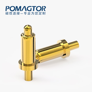 POGO PIN DIP式：电镀黄铜Au5u，电压12V，电流2A，工作行程0.6mm:100±20gf，弹力10000次+，工作温度-30°~85°