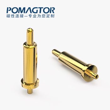 POGO PIN DIP式：电镀黄铜Au5u，电压5V，电流1A，工作行程1.0mm:40±15gf，弹力10000次+，工作温度-30°~85°