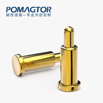 POGO PIN SMT式：电镀黄铜Au1u，电压12V，电流1A，弹力10000次+，工作温度-40°~150°