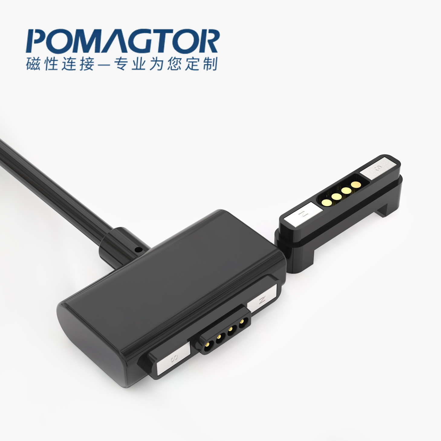 磁吸数据线 TK磁性系列：4PIN，电压5V，电流1A，工作行程0.8mm:80gfMax，弹力寿命10000次+，工作温度-40°~85° 