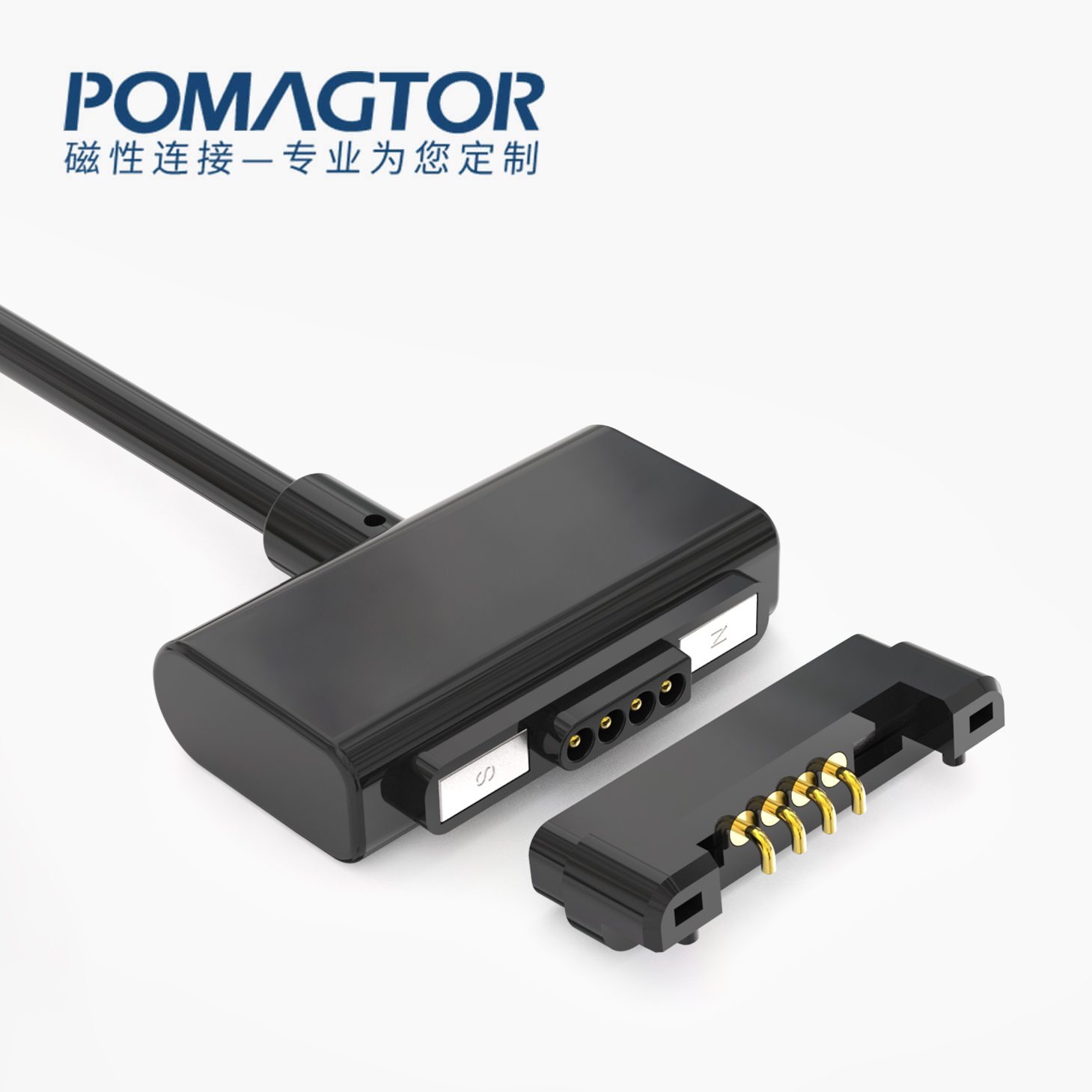 磁吸数据线 TK磁性系列：4PIN，电压5V，电流1A，工作行程0.8mm:80gfMax，弹力寿命10000次+，工作温度-40°~85° 