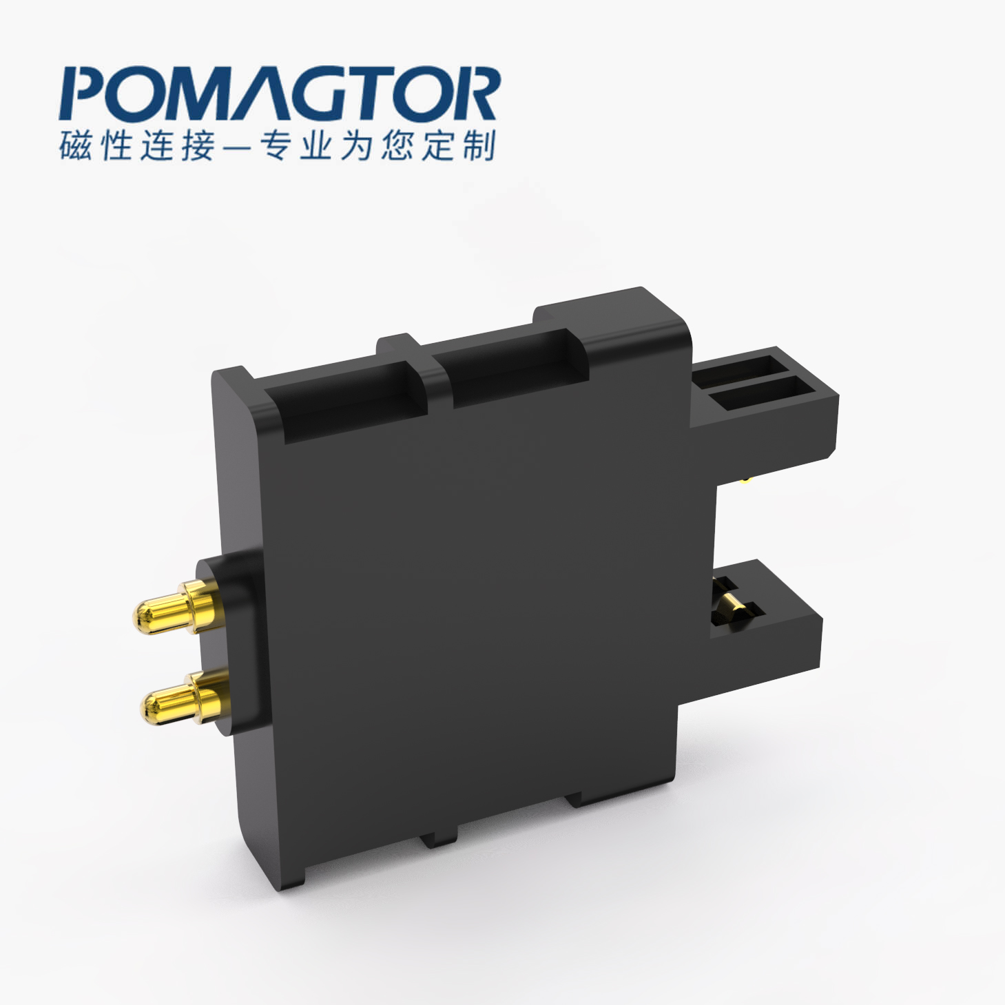 POGO PIN连接器 其他类：2PIN，电镀黄铜Au5u，电压12V，电流4A，工作行程2.5mm:80gfMax，弹力10000次+，工作温度-30°~85°