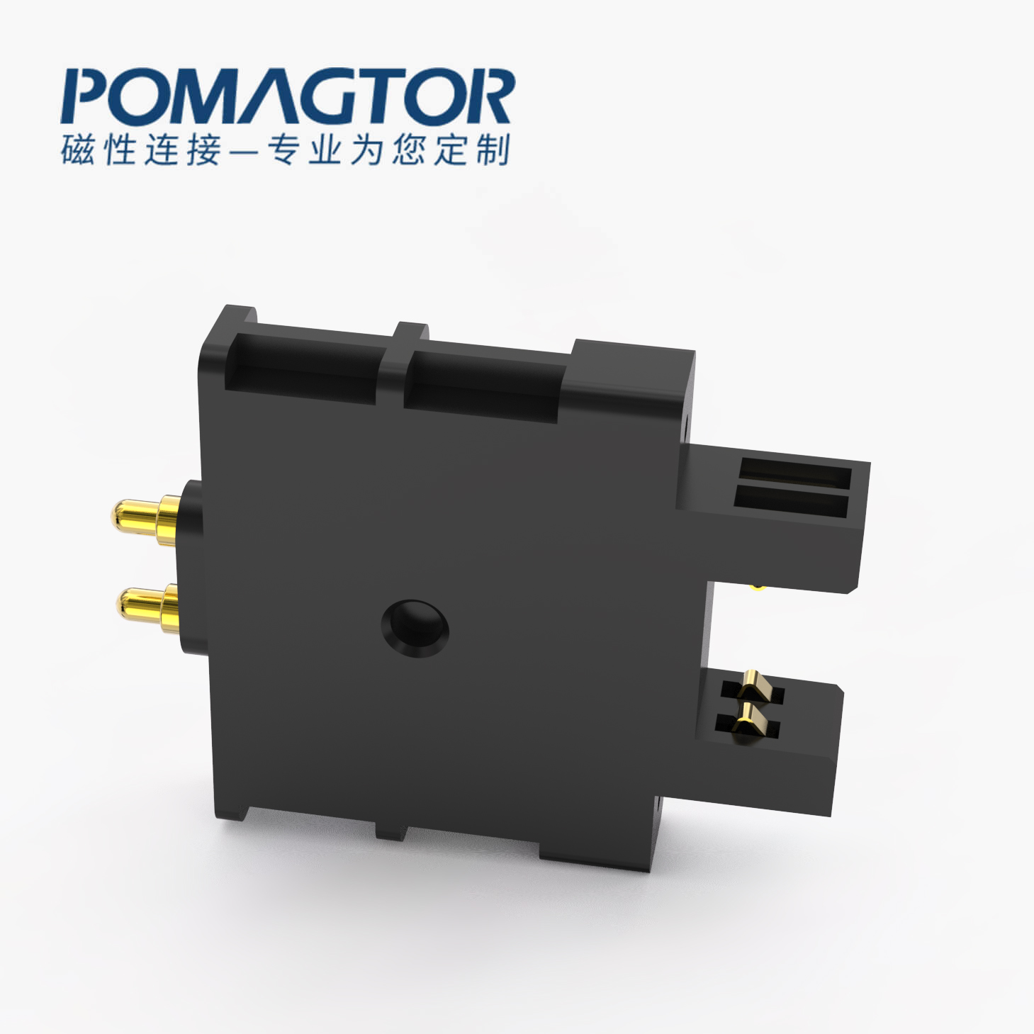 POGO PIN连接器 其他类：2PIN，电镀黄铜Au5u，电压12V，电流4A，工作行程2.5mm:80gfMax，弹力10000次+，工作温度-30°~85°