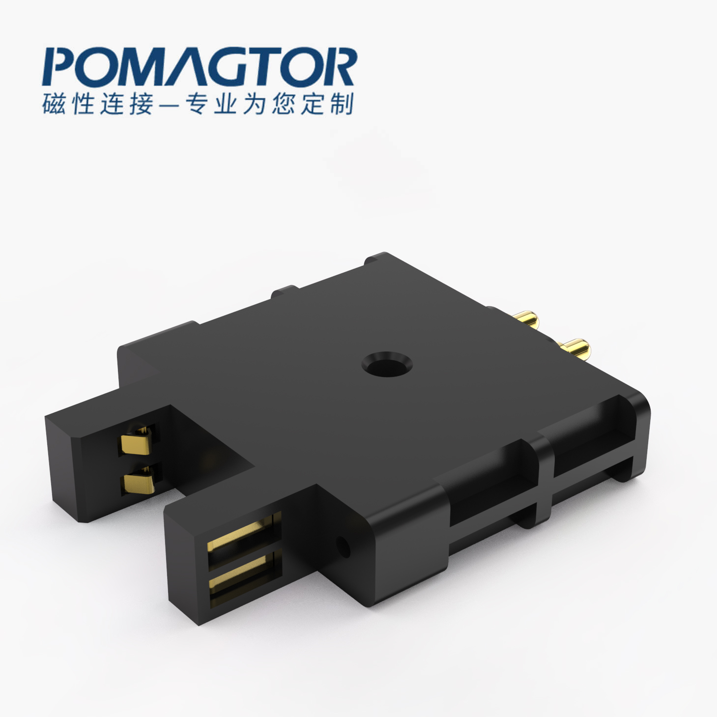 POGO PIN连接器 其他类：2PIN，电镀黄铜Au5u，电压12V，电流4A，工作行程2.5mm:80gfMax，弹力10000次+，工作温度-30°~85°