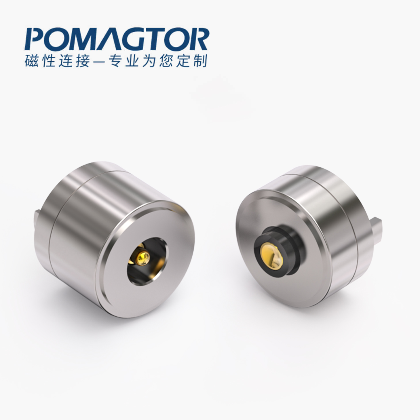 磁吸连接器 圆形磁性系列：2PIN，电镀黄铜Au5u，电压5V，电流3A，弹力10000次+，工作温度-30°~85°