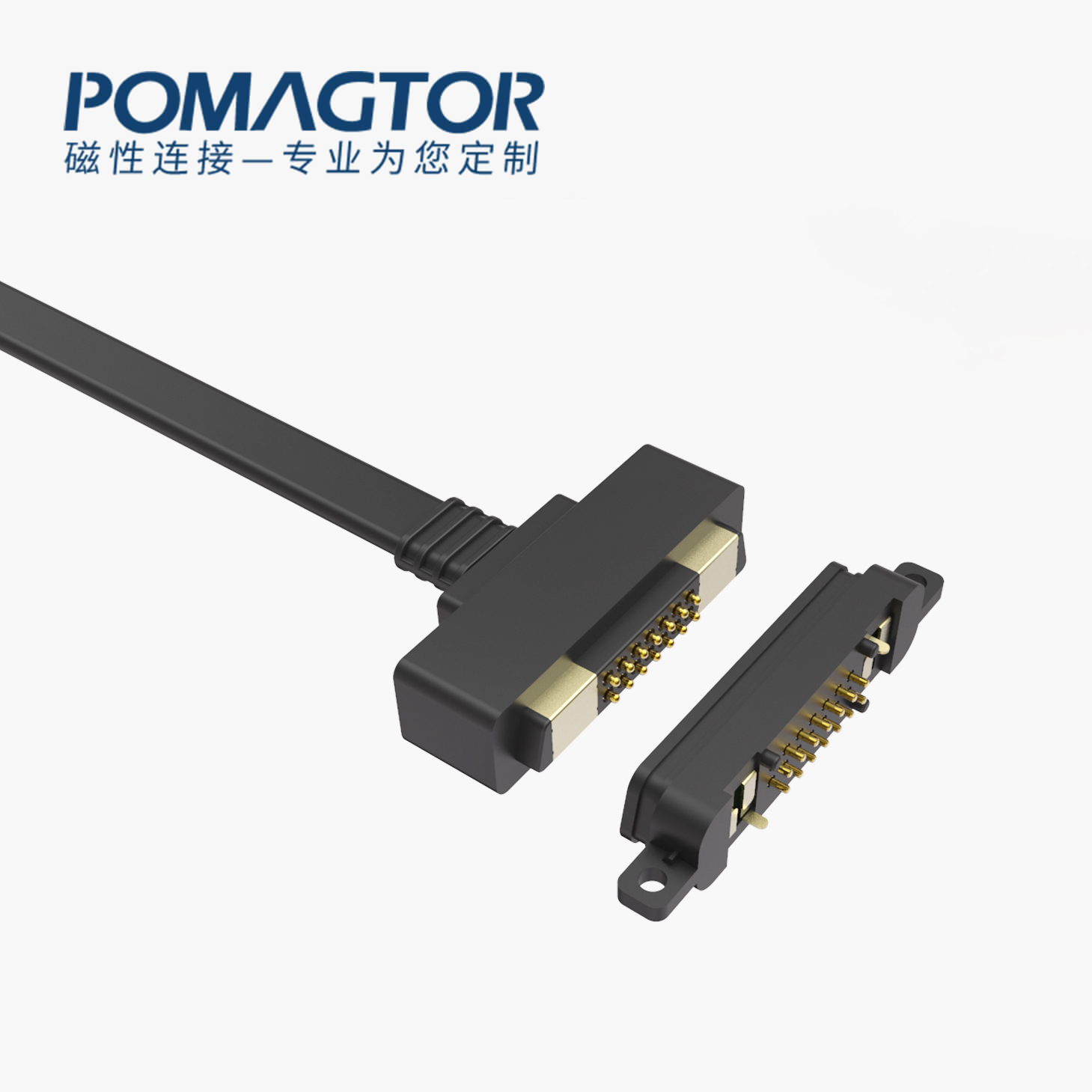 磁吸数据线 TK磁性系列：14PIN，电镀黄铜Au5u，电压5V，电流2A，工作行程1.2mm:45gfMax，弹力寿命100000次+，工作温度-30°~85° 