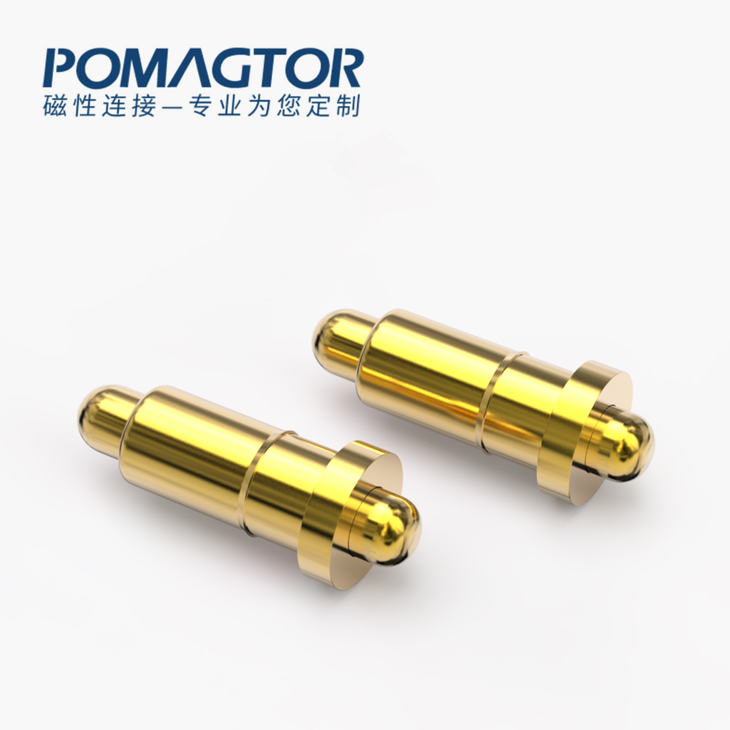 POGO PIN 双头式：电镀黄铜Au1u，电压12V，电流1A，弹力10000次+，工作温度-40°~150°