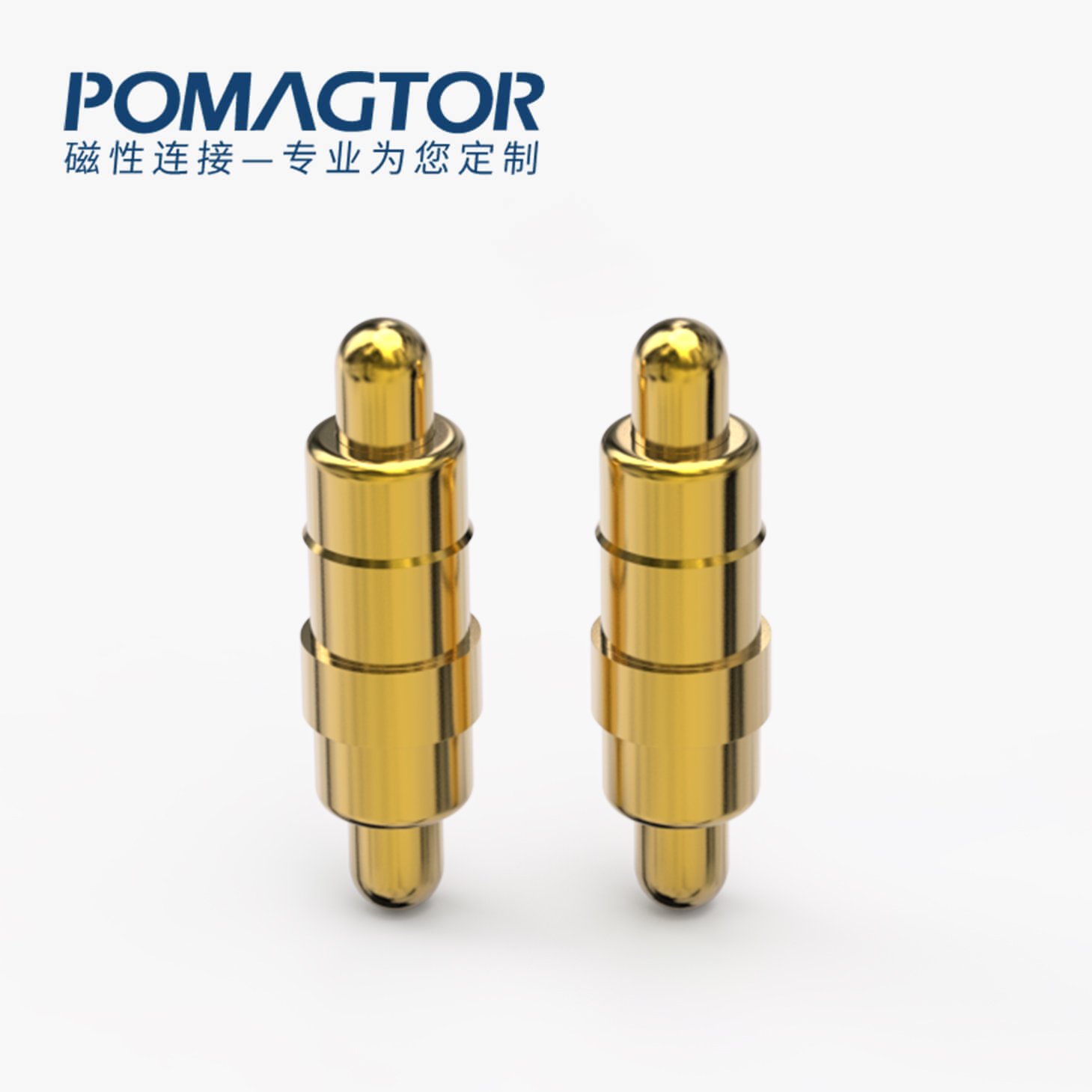 POGO PIN 双头式：电镀黄铜Au1u，电压12V，电流1A，弹力10000次+，工作温度-40°~150°