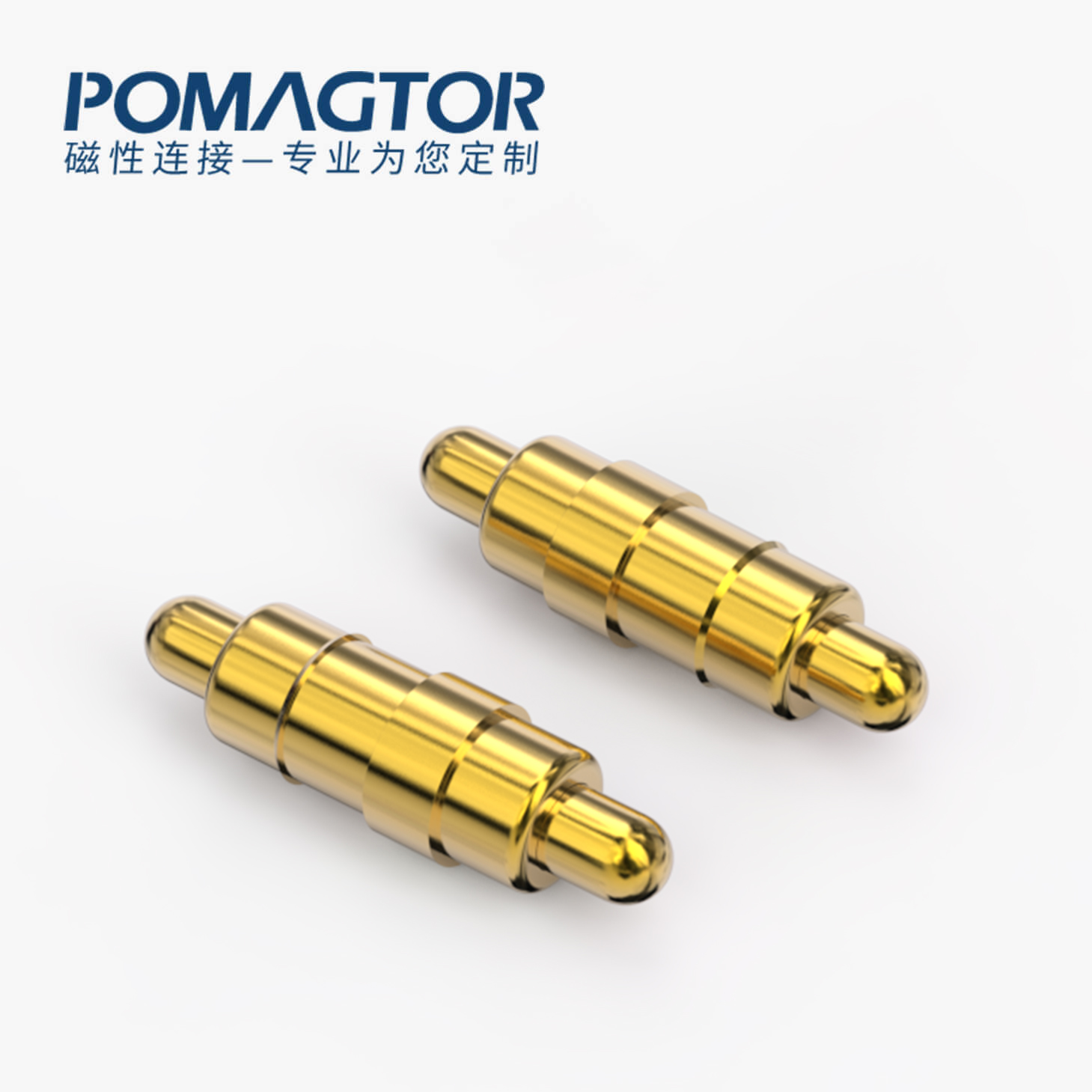 POGO PIN 双头式：电镀黄铜Au1u，电压12V，电流1A，弹力10000次+，工作温度-40°~150°