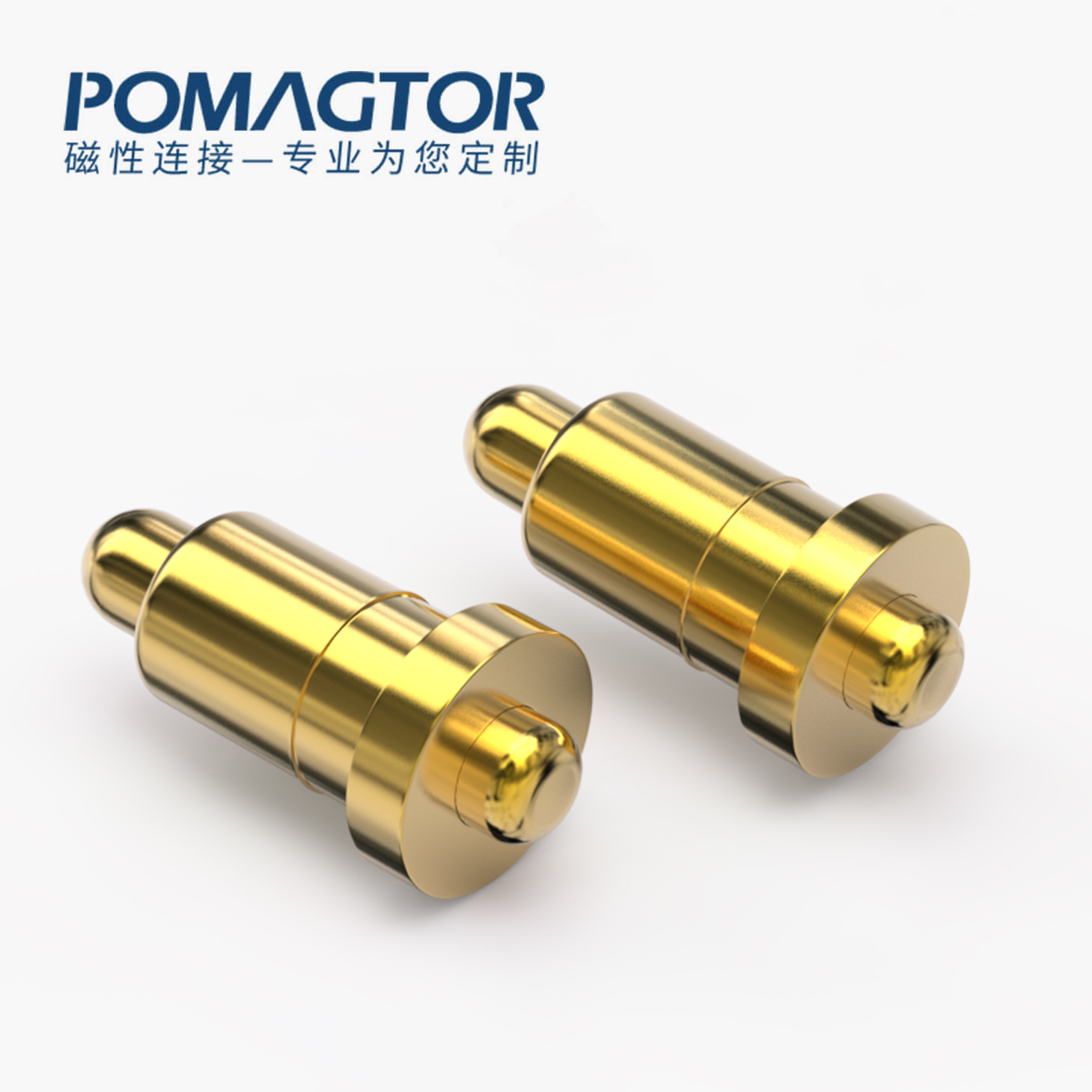 POGO PIN 双头式：电镀黄铜Au1u，电压12V，电流1A，弹力10000次+，工作温度-40°~150°