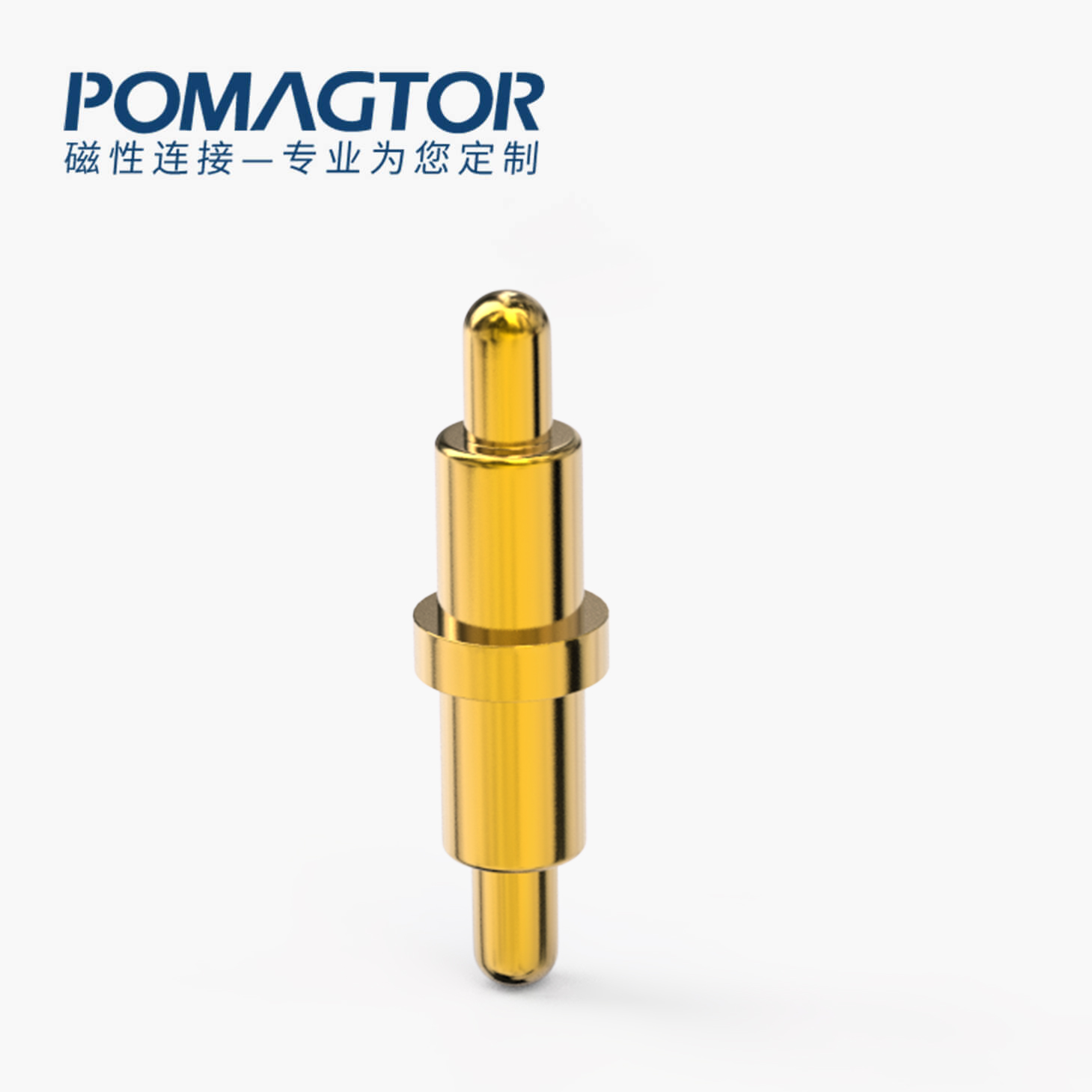 POGO PIN 双头式：电镀黄铜Au1u，电压12V，电流1A，弹力10000次+，工作温度-40°~150°