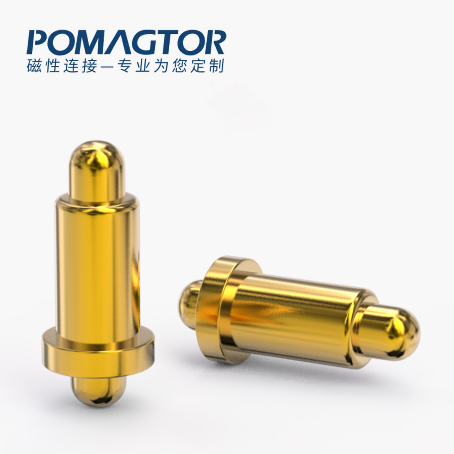 POGO PIN 双头式：电镀黄铜Au1u，电压12V，电流1A，弹力10000次+，工作温度-40°~150°