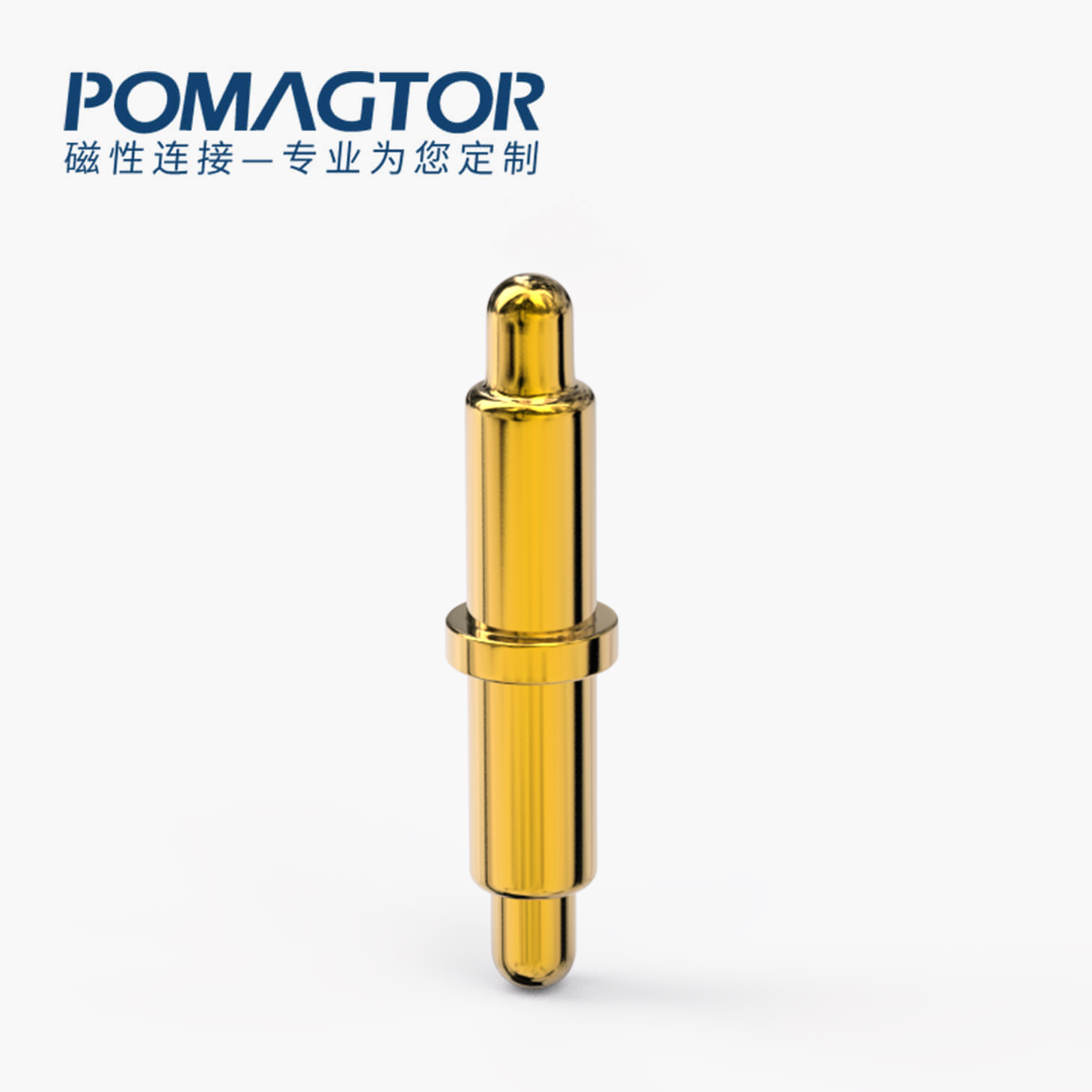 POGO PIN 双头式：电镀黄铜Au1u，电压12V，电流1A，弹力10000次+，工作温度-40°~150°