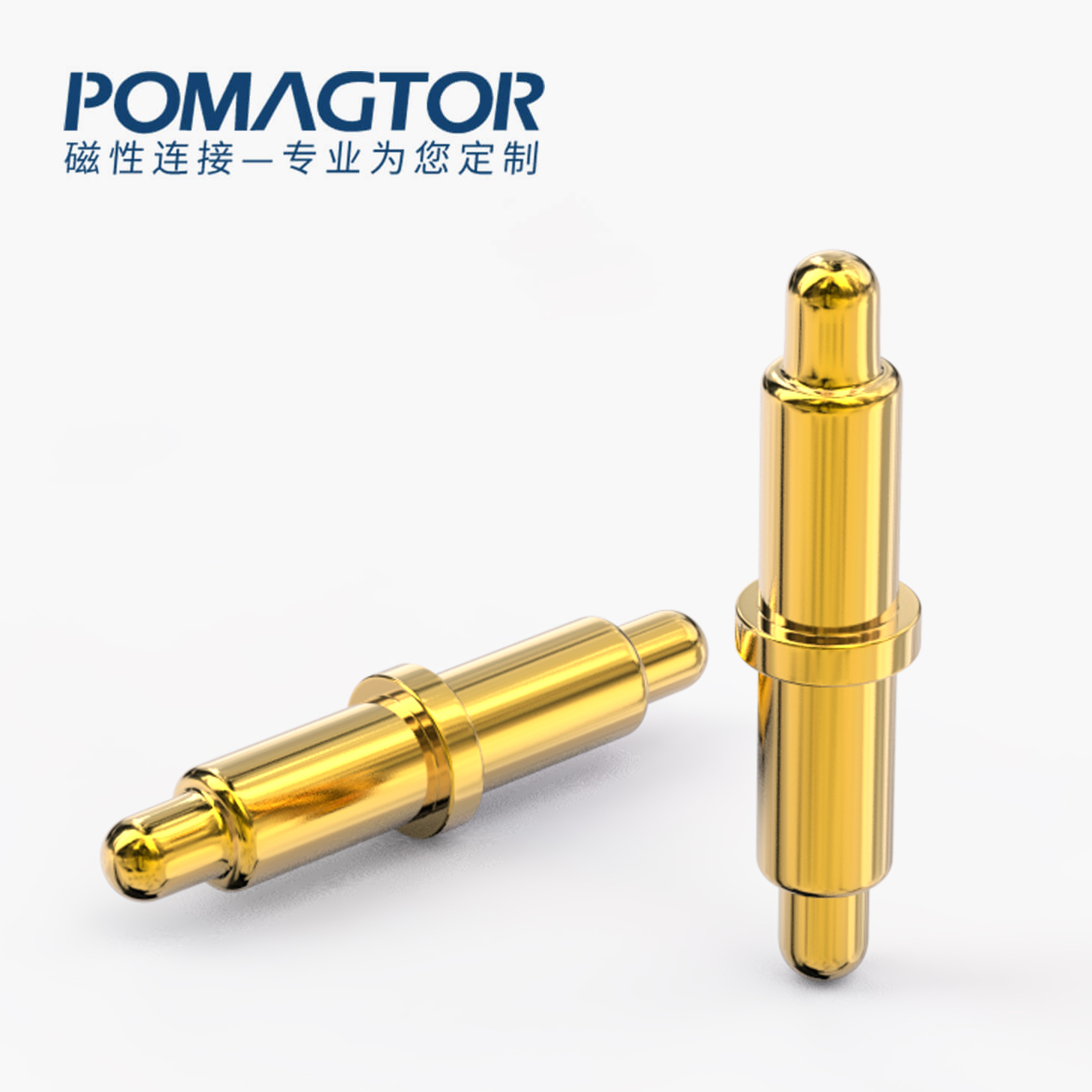 POGO PIN 双头式：电镀黄铜Au1u，电压12V，电流1A，弹力10000次+，工作温度-40°~150°