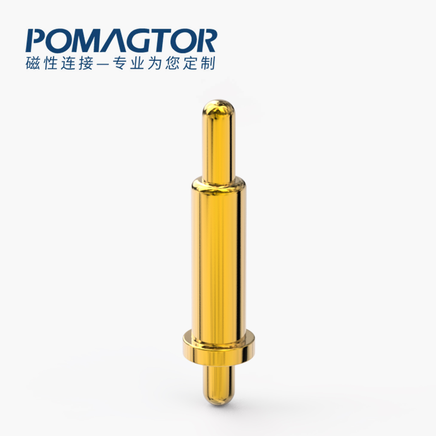 POGO PIN 双头式：电镀黄铜Au1u，电压12V，电流1A，弹力10000次+，工作温度-40°~150°