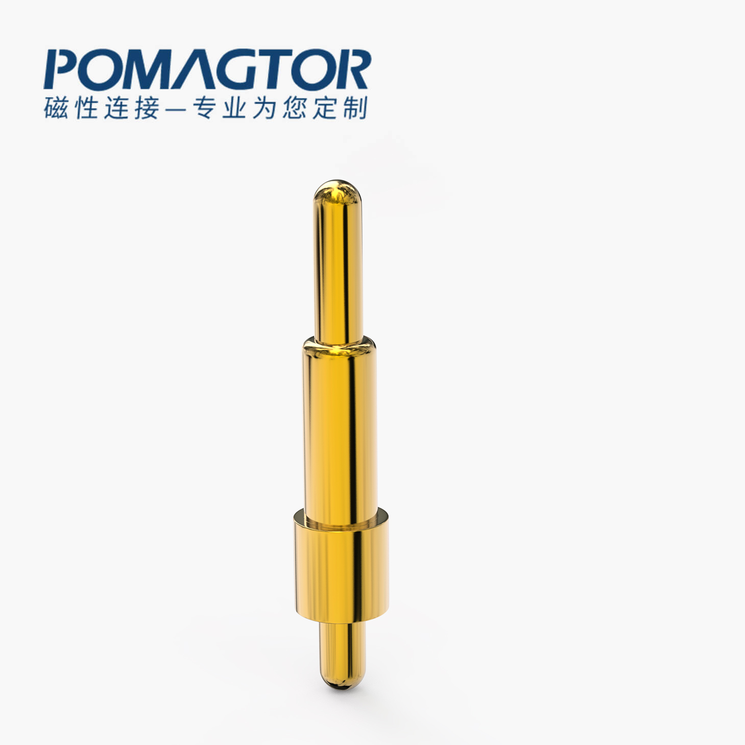 POGO PIN 双头式：电镀黄铜Au1u，电压12V，电流1A，弹力10000次+，工作温度-40°~150°