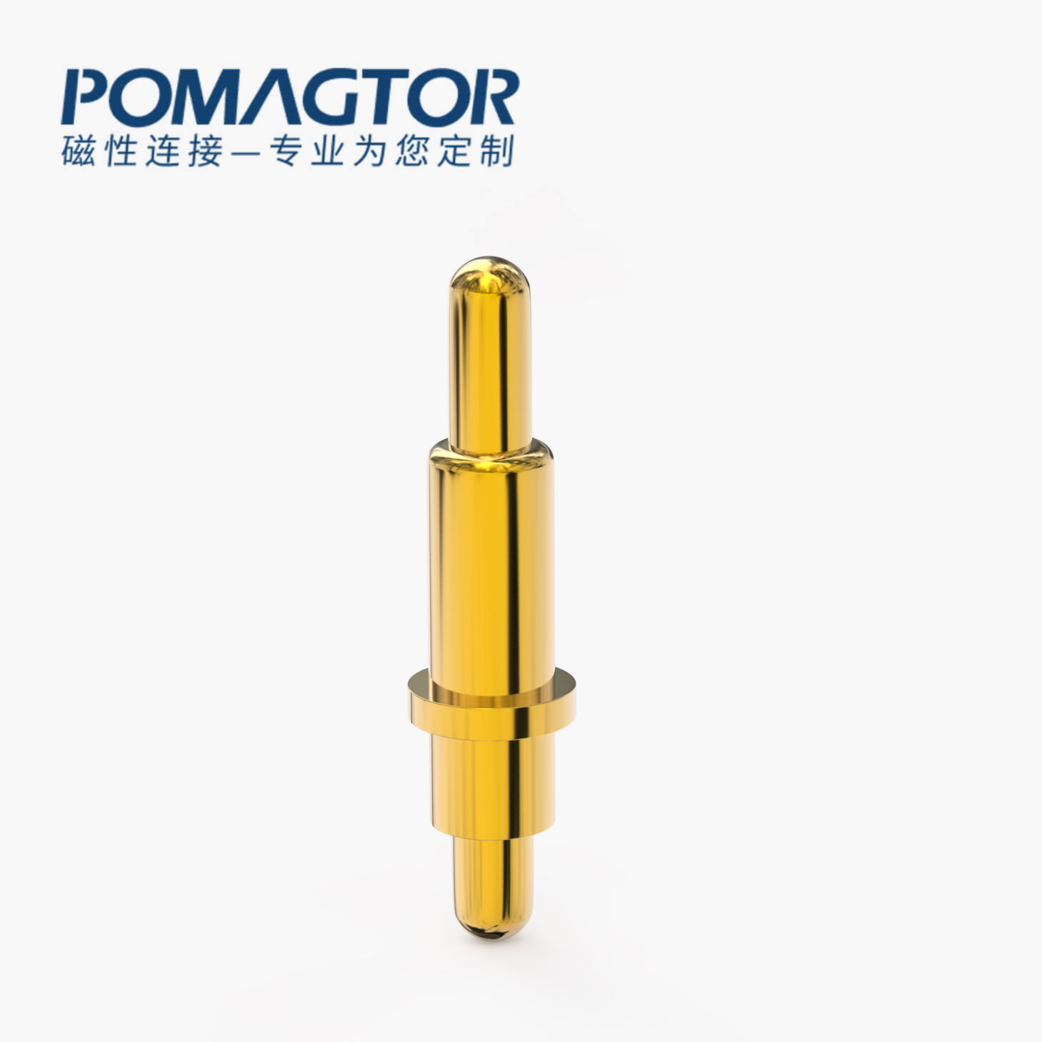 POGO PIN 双头式：电镀黄铜Au1u，电压12V，电流1A，弹力10000次+，工作温度-40°~150°